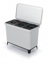 Mülleimer Abfalleimer Mülltrennsystem Müllsortierer - 3er Set - 3x 10L Aschgrau