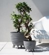Blumentopf Pflanzschale Blumenkübel mit Füßen Pflanztopf Pflanzkübel Riffel - ⌀39,5cm Grau