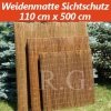 Weidenmatte Sichtschutz Rollzaun 110 cm x 500 cm