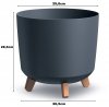 Blumentopf Blumenkübel mit Füßen Pflanzkübel Gracia Slim Rund 300 Low - Anthrazit