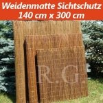 Weidenmatte Sichtschutz Rollzaun 140 cm x 300 cm