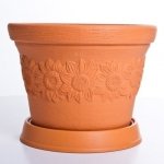 Blumentopf Pflanztopf Massiv sunny 35 terrakotta mit Untersetzer 