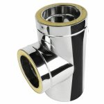 Edelstahl T-Stück 90° doppelwandig isoliert - 150/220mm Ø
