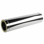 Edelstahl Ofenrohr 1000mm doppelwandig Rauchrohr isoliert - 150/220mm Ø