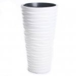 Blumentopf Blumenkübel Massiv Sand Slim weiß 350