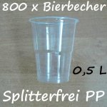 800 Bierbecher 0,5 L Transparent