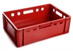 2X Fleischerkiste Eurofleischerkiste E2 Eurokasten Metzgerkiste Lagerkiste Rot 60x40