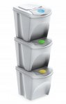 Mülleimer Abfalleimer Mülltrennsystem 3x25L Box Weiß