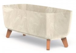 Blumentopf Blumenkübel mit Füßen Pflanzkübel Gracia Beton-Optik  - 400 Creme