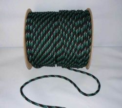 Polypropylen Seil PP schwimmfähig Polypropylenseil -  schwarz-grün-weiß,  8mm, 100m