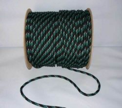 Polypropylen Seil PP schwimmfähig Polypropylenseil -  schwarz-grün-weiß,  12mm, 100m