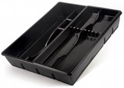 Besteckeinsatz Besteckkasten Schubladeneinsatz 10 Fächer - schwarz