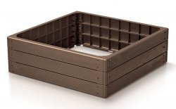 Hochbeet Gartenbeet Pflanzkasten Frühbeet Gemüsebeet aus Kunstoff -  Quadratisch Braun