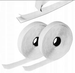 Klettverschluss Klettband Haken und Flauschband selbstklebend 20mm Weiß- 2m 