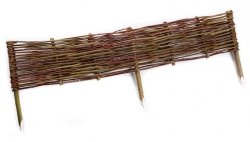 1x Weidenzaun Beeteinfassung Beetumrandung Rasenkante Palisade 100 x 20cm