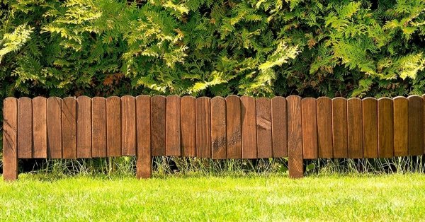 Rollborder Steckzaun Beeteinfassung Rasenkanten 200cm Holz Gartenzaun 40cm Grau