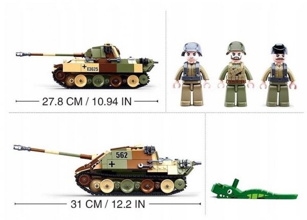 Klemmbausteine Spielbausteine Spielset Militär Army - Panzer Tank Jagdpanzer Panther 2in1 G158023 