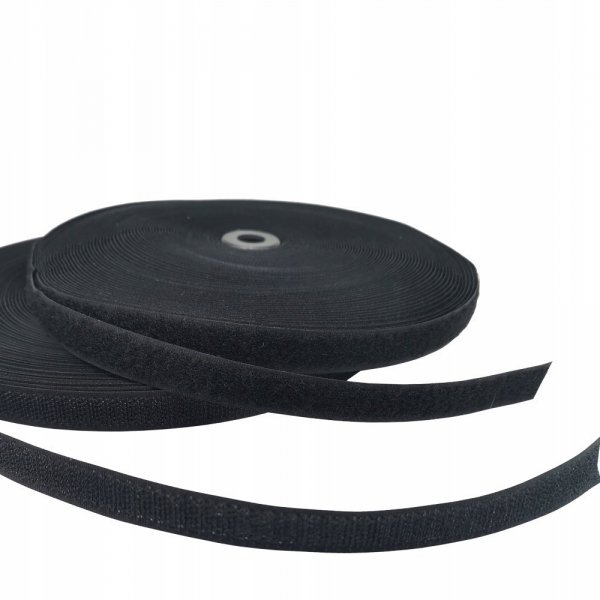 Klettverschluss Klettband Haken und Flauschband zum Aufnähen Nähen Schwarz -5m 40mm