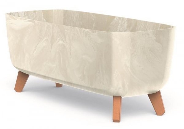 Blumentopf Blumenkübel mit Füßen Pflanzkübel Gracia Beton-Optik  - 400 Creme