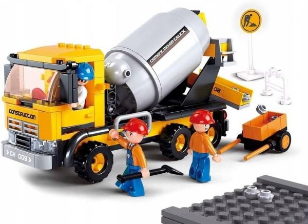 Klemmbausteine Spielbausteine Spielset BAU Spielfigur - Betonmischer Cement Mixer Truck G070893 