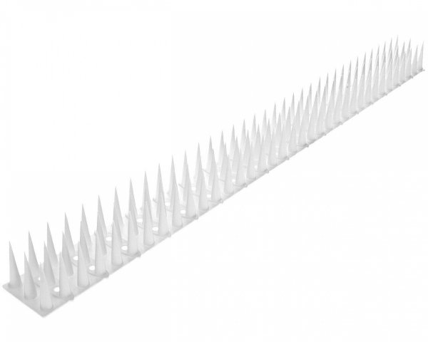 48x Vogelabwehr Spikes Kunststoff 3cm Tierabwehr Taubenspikes Vogelschutz 50cm - Weiß