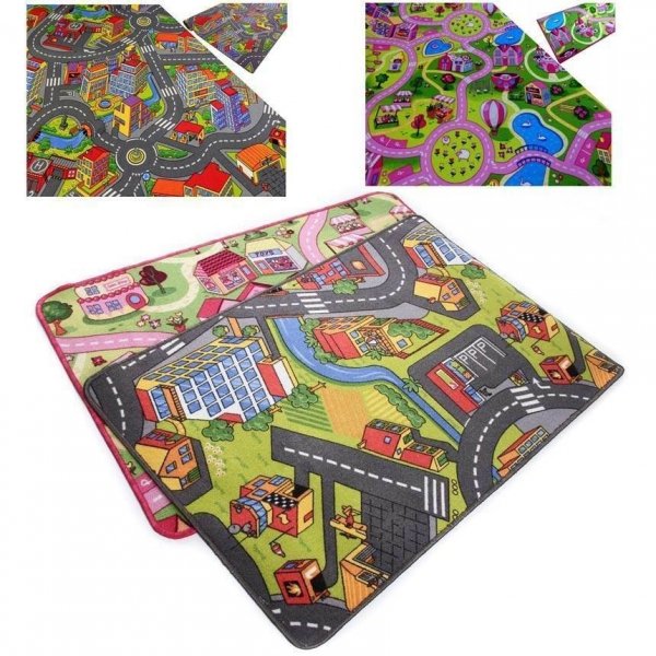 Kinderteppich Spielteppich Straßenteppich Stadt Mädchen Sweet City - 120 x 160cm