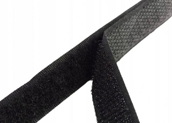 Klettverschluss Klettband Haken und Flauschband zum Aufnähen Nähen Schwarz - 1m 30mm