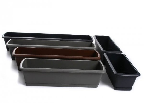 Balkonkasten Geländerkasten Blumentopf Respana Set 900 weiß