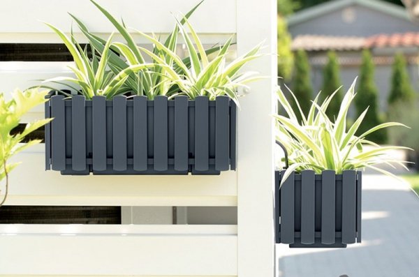 Blumenkasten Balkonkasten Landhaus-Optik - Fancycase 600 Anthrazit