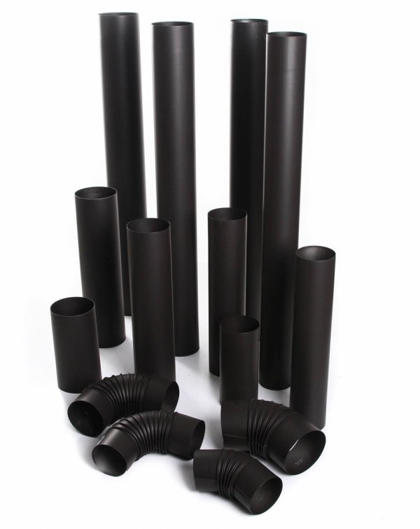 Ofenrohr FAL Rauchrohr Kaminrohr 0,6mm Schwarz feueraluminiert - 25cm 110 mm