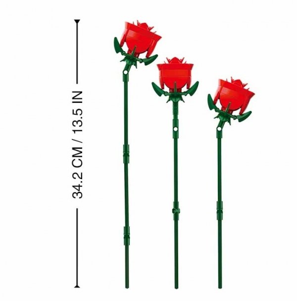 Klemmbausteine Spielbausteine Blumen Serie Rosen Blumenstrauß G192955 