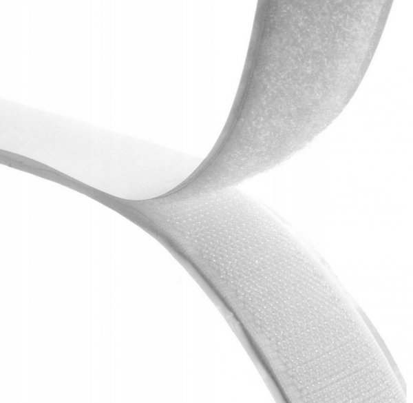 Klettverschluss Klettband Haken und Flauschband zum Aufnähen Nähen Weiß - 2m 50mm 