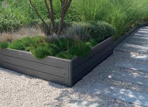 Hochbeet Gartenbeet Pflanzkasten Frühbeet Gemüsebeet aus Kunstoff -  Rechteckig Anthrazit