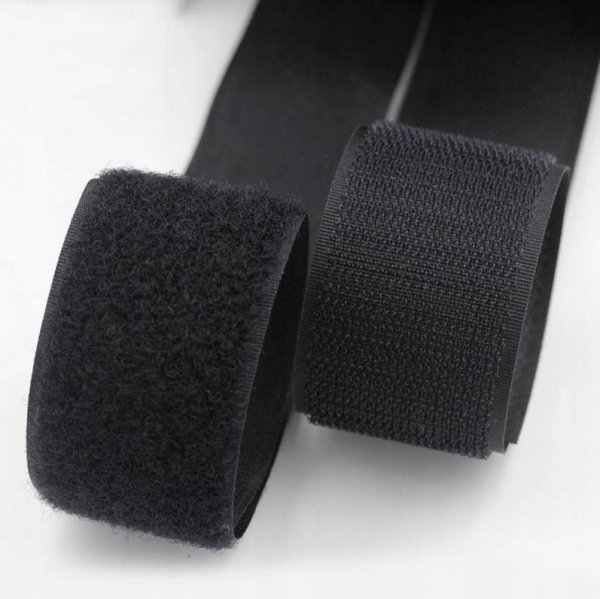 Klettverschluss Klettband Haken und Flauschband zum Aufnähen Nähen Schwarz - 5m 30mm