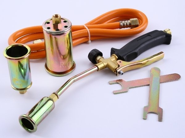 Gasbrenner 3tlg. Abflammgerät Brenner Dachbrenner + Adapter