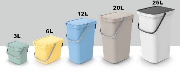 Mülleimer Müllbehälter Abfalleimer Biomülleimer Eimer Mülltonne Griff 25L - Gelb