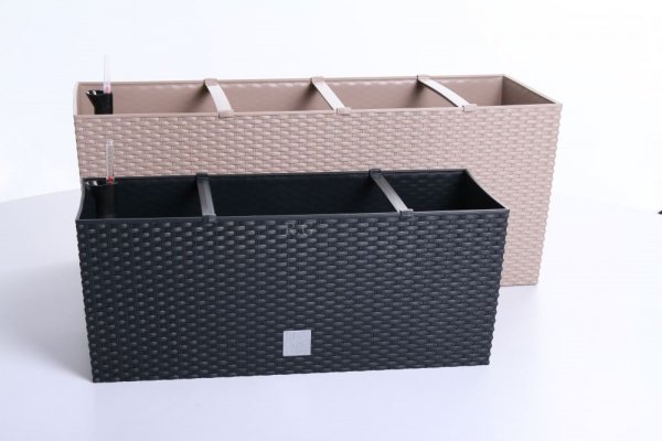 Blumentopf Blumenkasten Rattan 800 anthrazit