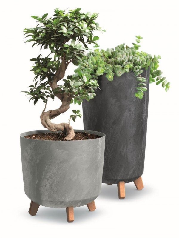 Blumentopf Blumenkübel mit Füßen Pflanzkübel Slim Beton Design 240 - Terrakotta