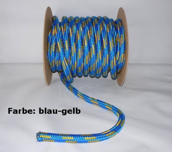 Polypropylen Seil PP schwimmfähig Polypropylenseil - blau-gelb,  10mm, 15m