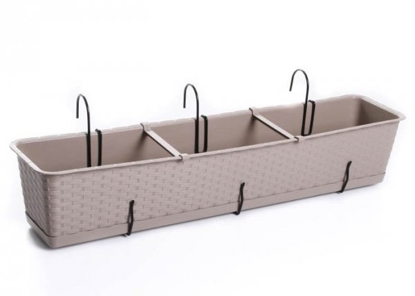 Blumenkasten Balkonkasten Ratolla Case P 800 + Halterungen umbra