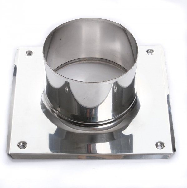 Grundplatte aus Edelstahl zum Schornsteinaufsatz 150mm