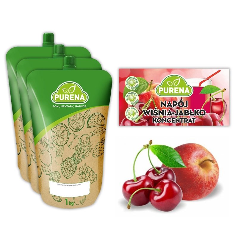 Napój wiśnia-jabłko koncentrat 3x1kg na 18l