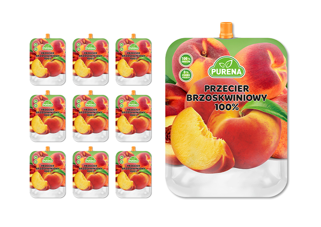 Przecier mus owocowy 100% z  brzoskwini 350g x 10sztuk