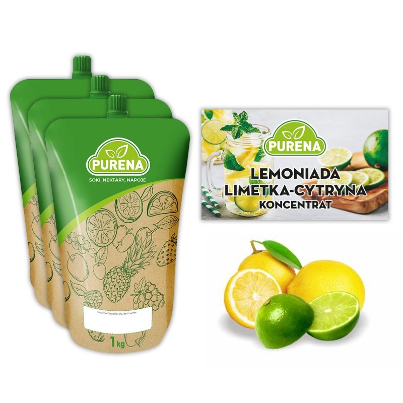 Lemoniada limetka-cytryna koncentrat 3x1kg na 18l