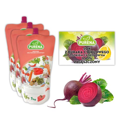 Sok z buraka 100% zagęszczony 1kg x 3sztuki  na 12l
