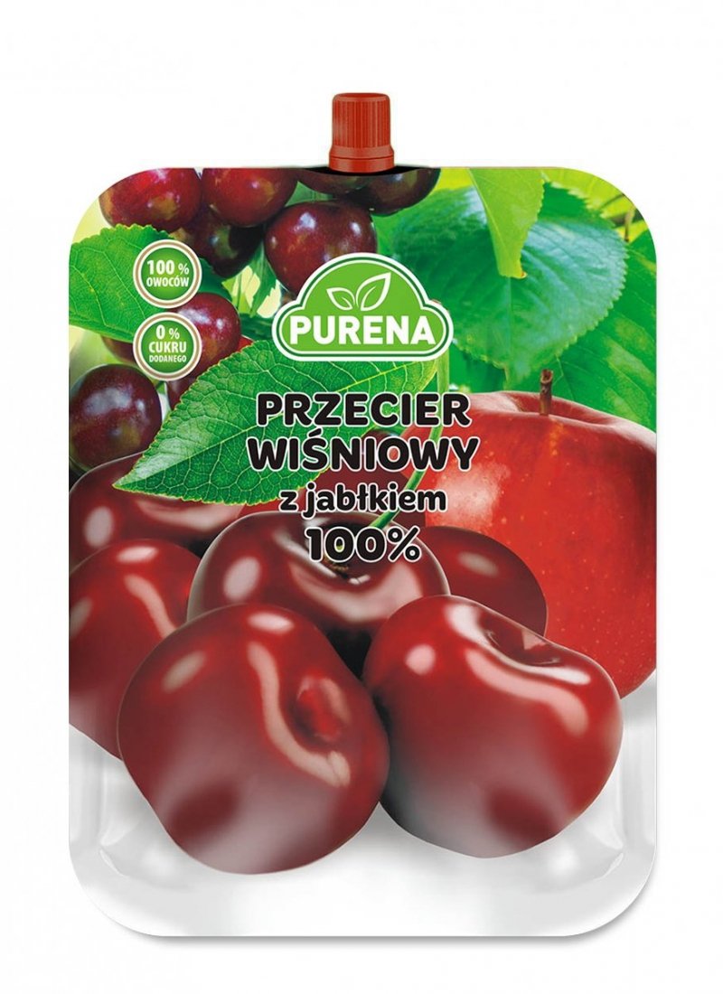 Przecier mus owocowy 100% bez cukru wiśniowy z jabłkiem 250g