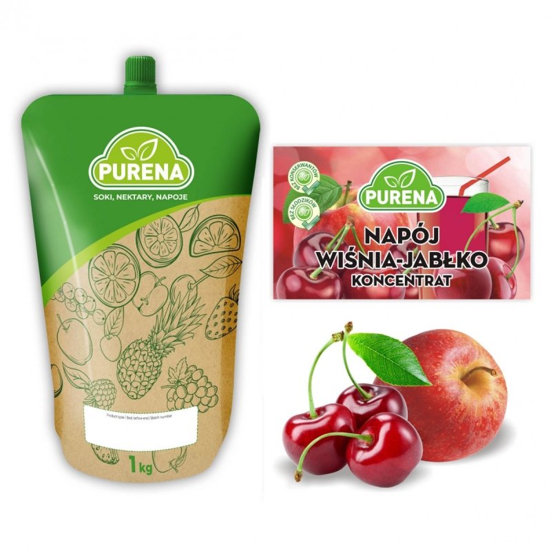 Napój wiśnia-jabłko koncentrat 1kg na 6l