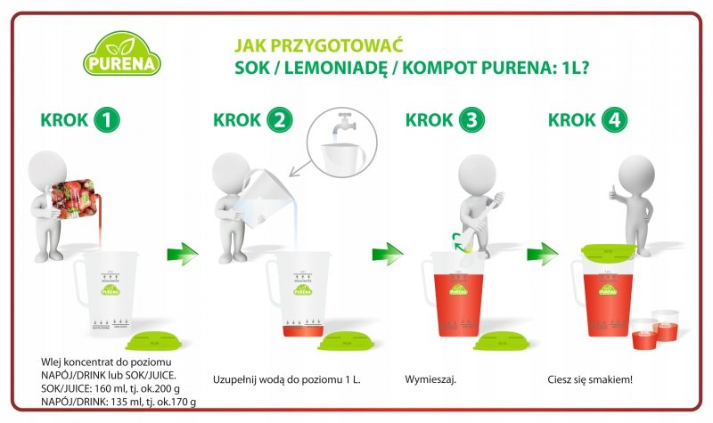 Lemoniada cytrynowo - pomarańczowa koncentrat 340g x 4 szt = 8 l 