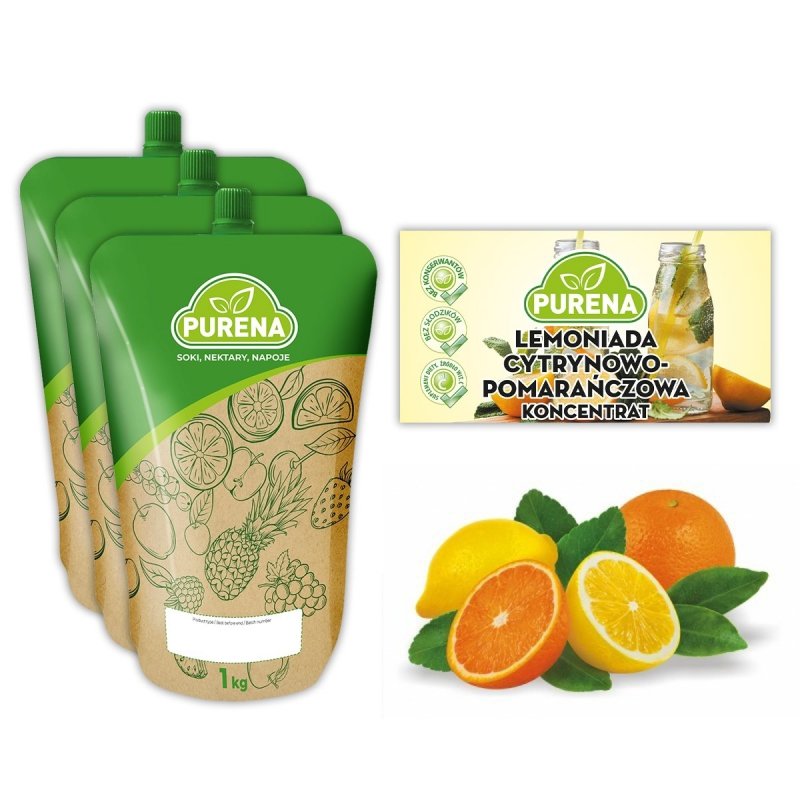 Lemoniada cytryna - pomarańcz koncentrat 3x1kg na 18l