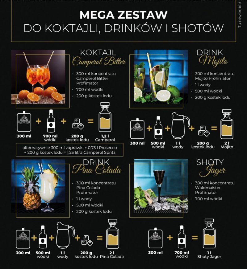 ZESTAW BARMAŃSKI DO DRINKÓW PARTY BOX XXL 4x300ml PROFIMATOR